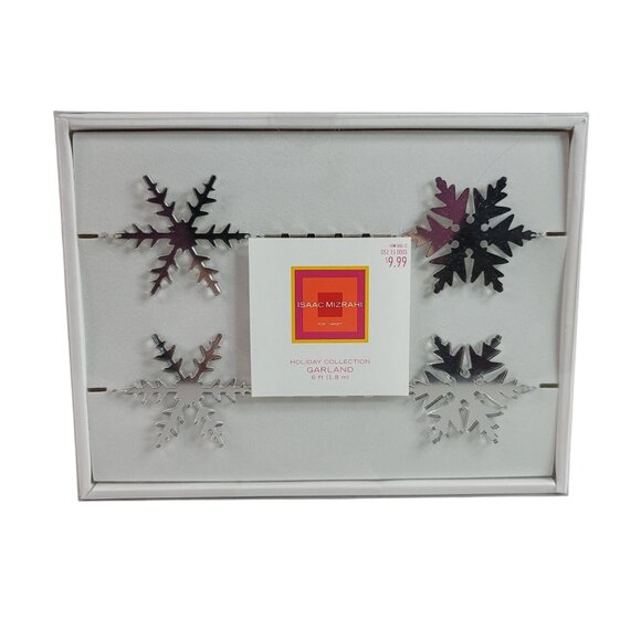 Isaac Mizrahi for Target Garland x2 Holiday 6 Ft Mirrored Snowflake 2005 NEW - Picture 2 of 6